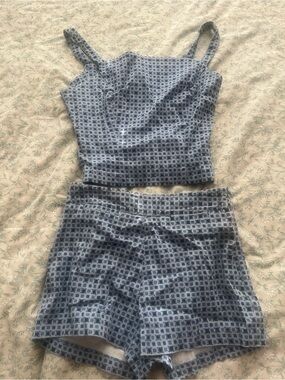 Vintage Guess Blue Patterned Two-Piece Set
